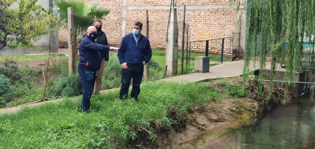 Mario Abed recorrió dos importantes obras de irrigación para el departamento de Rivadavia 
